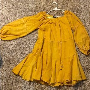 Mustard yellow long sleeve dress from Lulus!